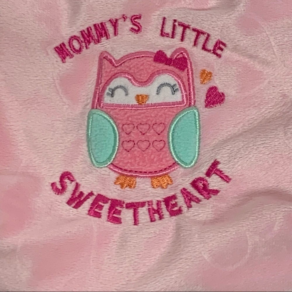 bon bebe Swaddle Sack 0-3 Months Pink Soft "Mommy's Little Sweetheart" Owl Theme
